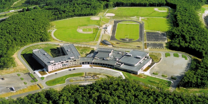 aerial view of the entire high school and grounds