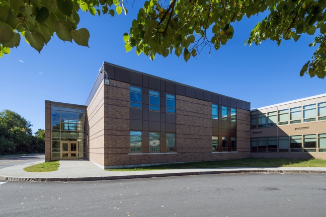 renovated exterior of the leominster high school