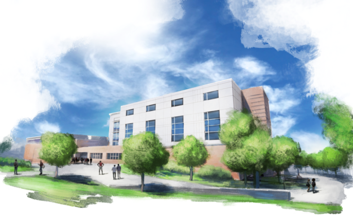 rendering of the science wing of Doherty Memorial High, now under construction