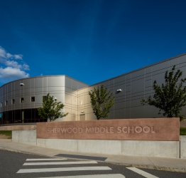 exterior view of sherwood middle school in Shrewsbury