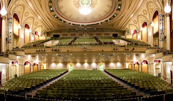 interior view of the seating of the historic Hanover Theatre