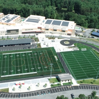 South High and sports fields seen from above