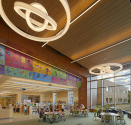 students gathered in the beal elementary school media center