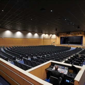 worcester state university auditorium interior from the back
