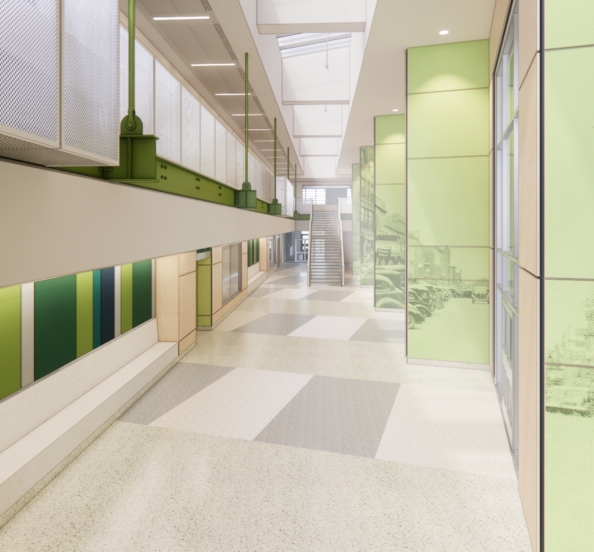 rendering of clinton middle school lobby