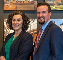 christina and sean in the office