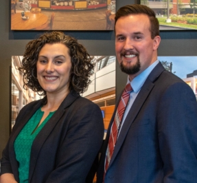 christina and sean in the office