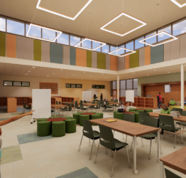 colorful rendering of the richer elementary media center