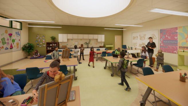 rendering of a classroom